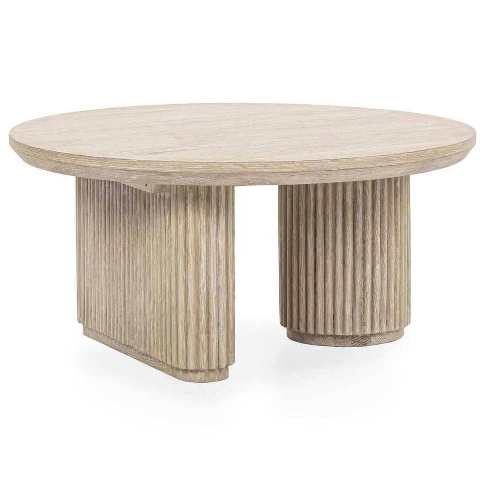 Classic Home Vander Round Coffee Table in Cream Washed, , large