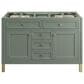 James Martin Vanities Chicago 48" Single Bathroom Vanity in Smokey Celadon with 3 cm Victorian Silver Quartz Top and Rectangular Sink, , large