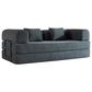 GigaCloud Corduroy Convertible Sleeper Sofa with Cylindrical Pillow in Gray, , large