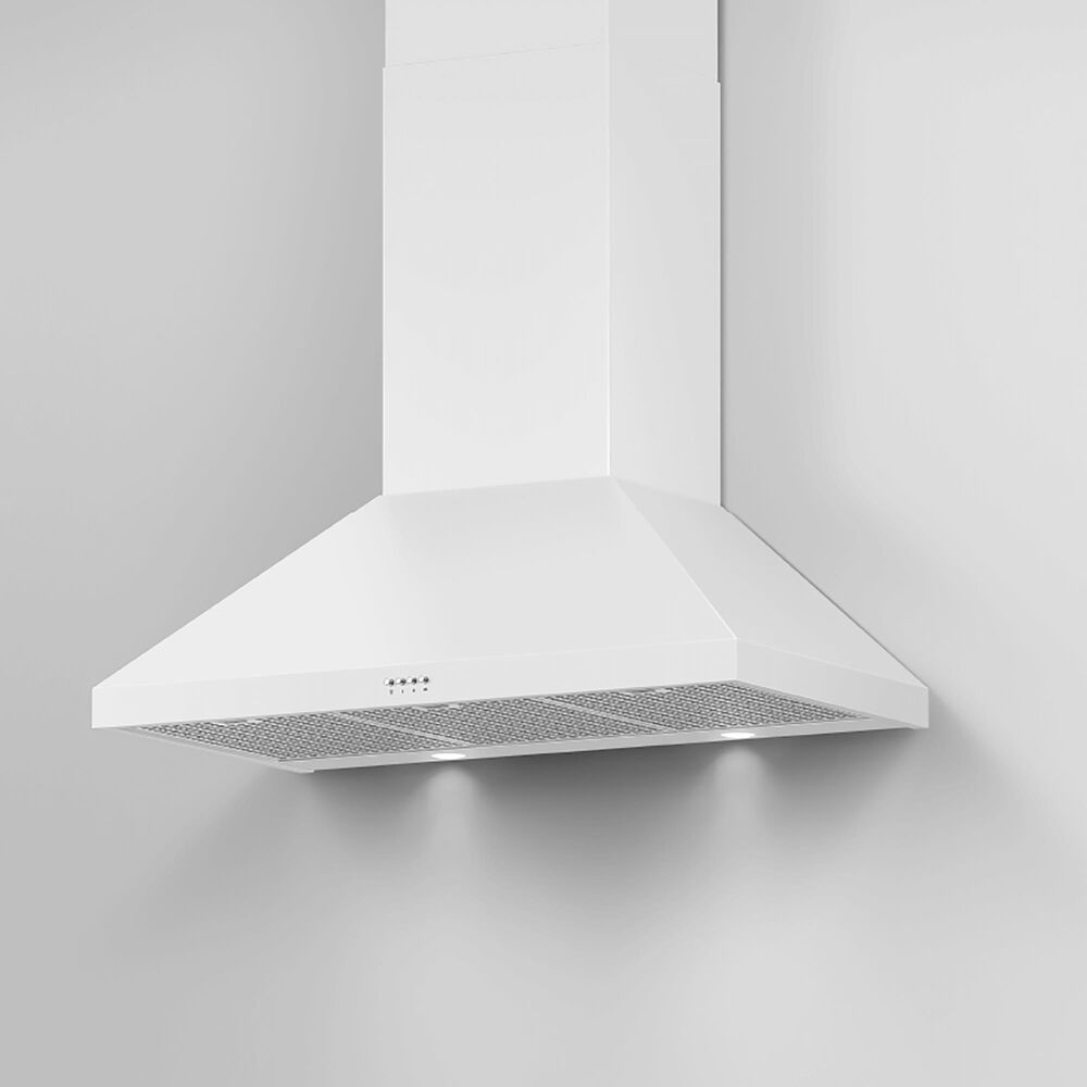 Fisher &amp; Paykel 36&quot; Classic Wall Hood with Pyramid Chimney in White, , large