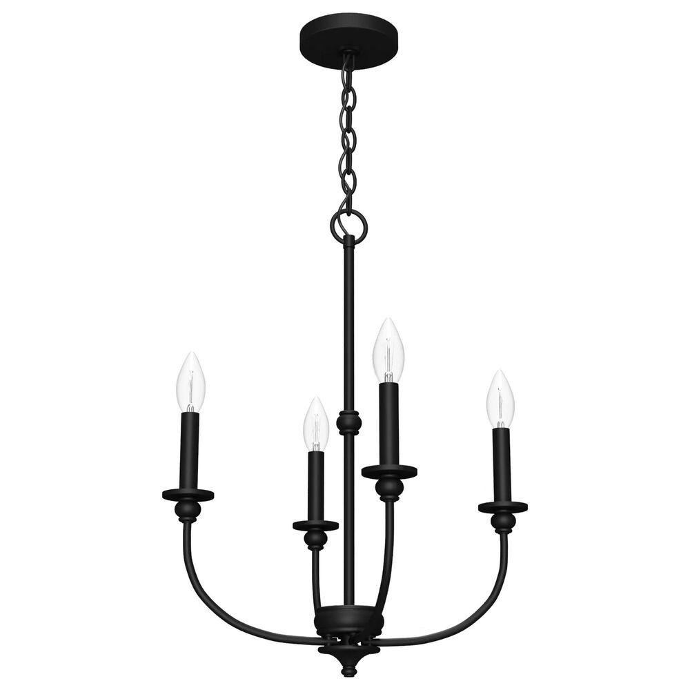 Hunter Southcrest 18" 4-Light Chandelier in Flat Matte Black, , large