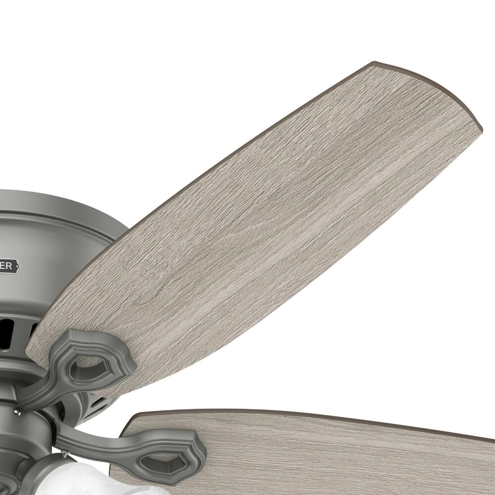 Hunter Builder Low Profile 52&quot; Ceiling Fan with Lights in Matte Silver, , large