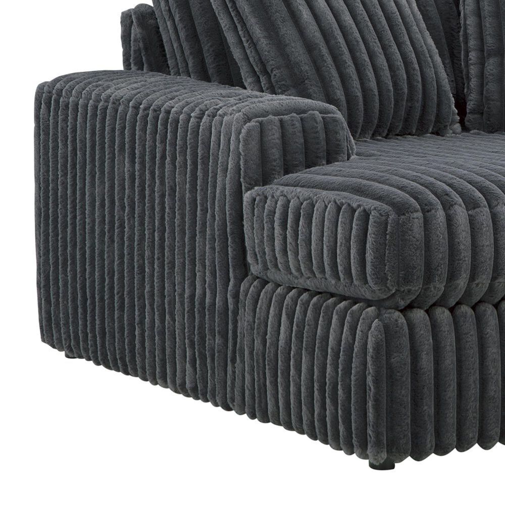 Ashley Midnight-Madness Oversized Chaise in Gunmetal, , large