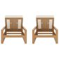HOMLUX Adjustable Outdoor Chaise Lounge with Armrests and Light Teak Frame in Beige (Set of 2), , large