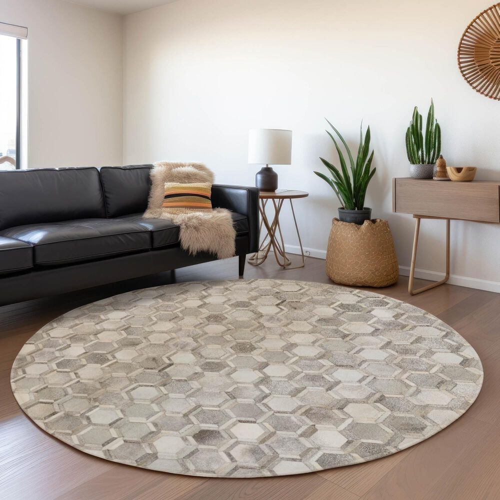 Dalyn Rug Company Bozeman BM1 Gray 8&#39; Round Area Rug, , large