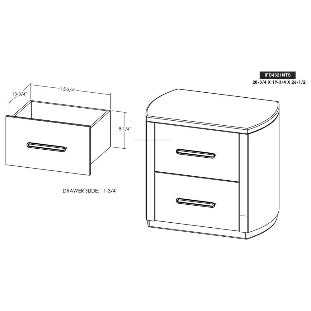 Fallridge Balam 2-Drawer Nightstand in White, , large