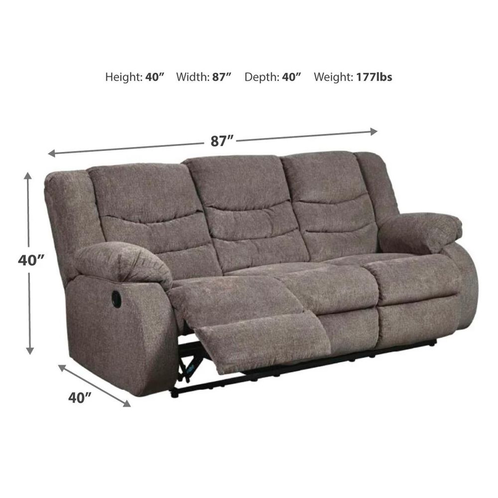 Ashley Tulen Manual Reclining Sofa in Gray, , large