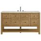 James Martin Vanities Breckenridge 60" Single Bathroom Vanity in Light Natural Oak with 3 cm Victorian Silver Quartz Top and Rectangular Sink, , large