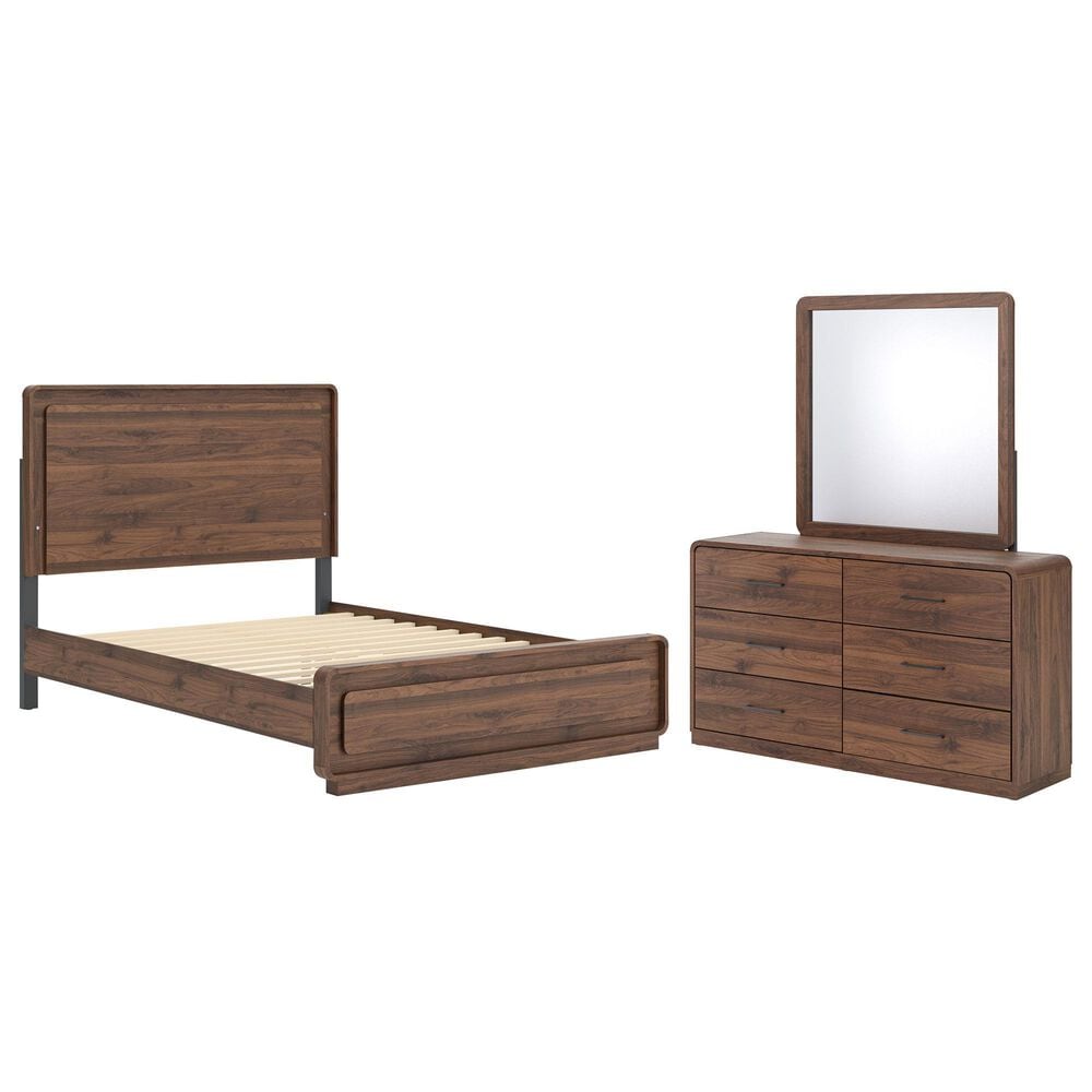 Ashley Fortlorn 3-Piece Queen Bedroom Set in Walnut Brown with LED Light, , large
