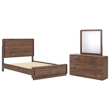 Ashley Fortlorn 3-Piece Queen Bedroom Set in Walnut Brown with LED Light, , large