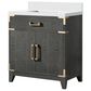 Lexora Home Laurel 30" Single Bathroom Vanity in Black Oak with White Cultured Marble Top and Rectangular Sink, , large