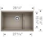 Blanco Precis 29" Cascade Super Single Kitchen Sink with Colander in Truffle, , large