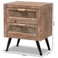Baxton Studio Calida 2-Drawer End Table in Whitewashed Natural Brown and Black, , large