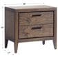 Urban Home Boracay Two Drawer Walnut Nightstand with USB in Wild Oats Brown, , large
