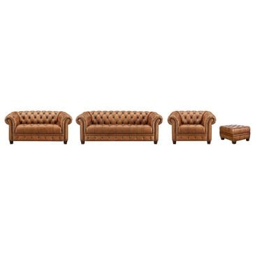 Hydeline York 4-Piece Stationary Living Room Set in Cienna Saddle, , large