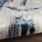 Nourison Brushstrokes 2"2" x 7"6" Grey and Navy Runner, , large