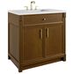 James Martin Bellshire 36" Single Bathroom Vanity in Honey Oak with 3 cm White Zeus Silestone Top and Rectangular Sink, , large