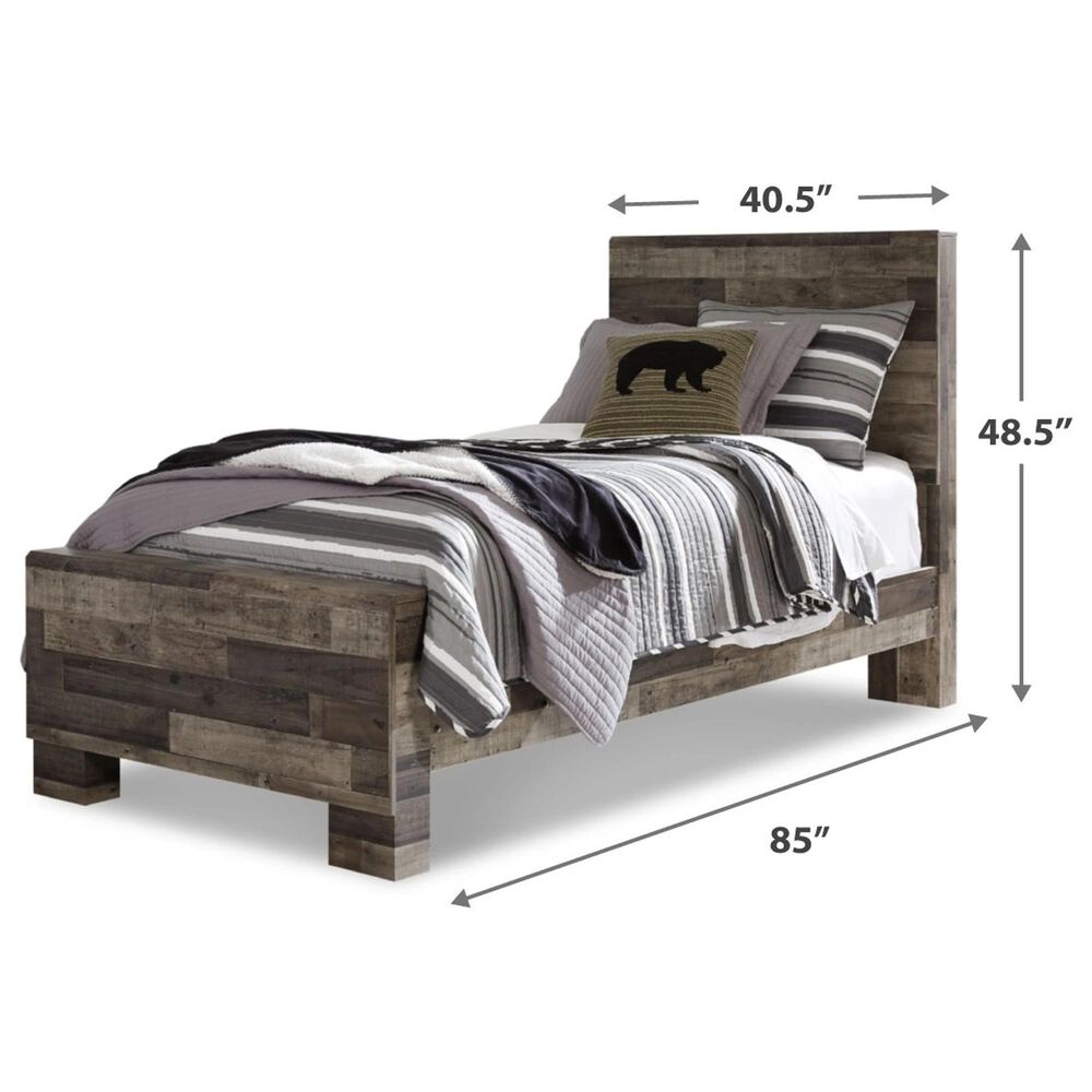 Ashley Derekson Twin Panel Bed in Walnut and Gray, , large