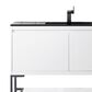 James Martin Vanities Mantova 47.3" Single Vanity Cabinet in Mid-Century Walnut and Brushed Nickel, , large
