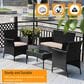 Furniture of America Bianca 4-Piece Patio Conversation Set in Black, , large
