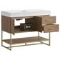 37B Mauri 42" Single Bathroom Vanity with Metal Base in Walnut Drift with High-Profile 4" White Composite Stone Top, , large
