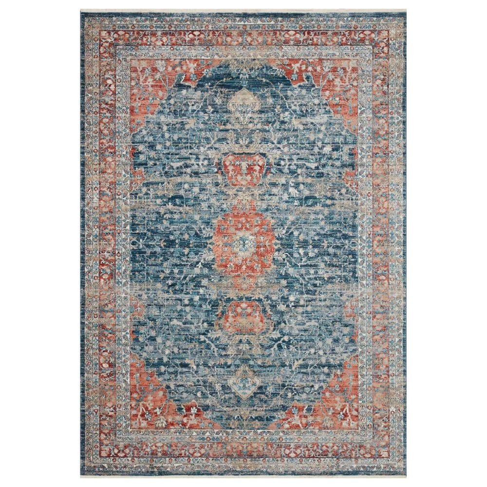 Magnolia Home Elise ELI-05 5"3" x 7"9" Navy and Red Area Rug, , large