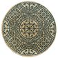 L&R Resources Synergy 6" Round Tan and Slate Teal Area Rug, , large