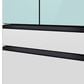 Samsung Bespoke Bespoke 23 Cu. Ft. Counter Depth French Door Refrigerator with Beverage Center - Morning Blue Glass Top Panel with White Glass Middle and Bottom Panels Included, , large