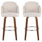 LumiSource Dahlia Swivel Bar Stool with Cream Fabric Upholstery in Walnut and Chrome (Set of 2), , large