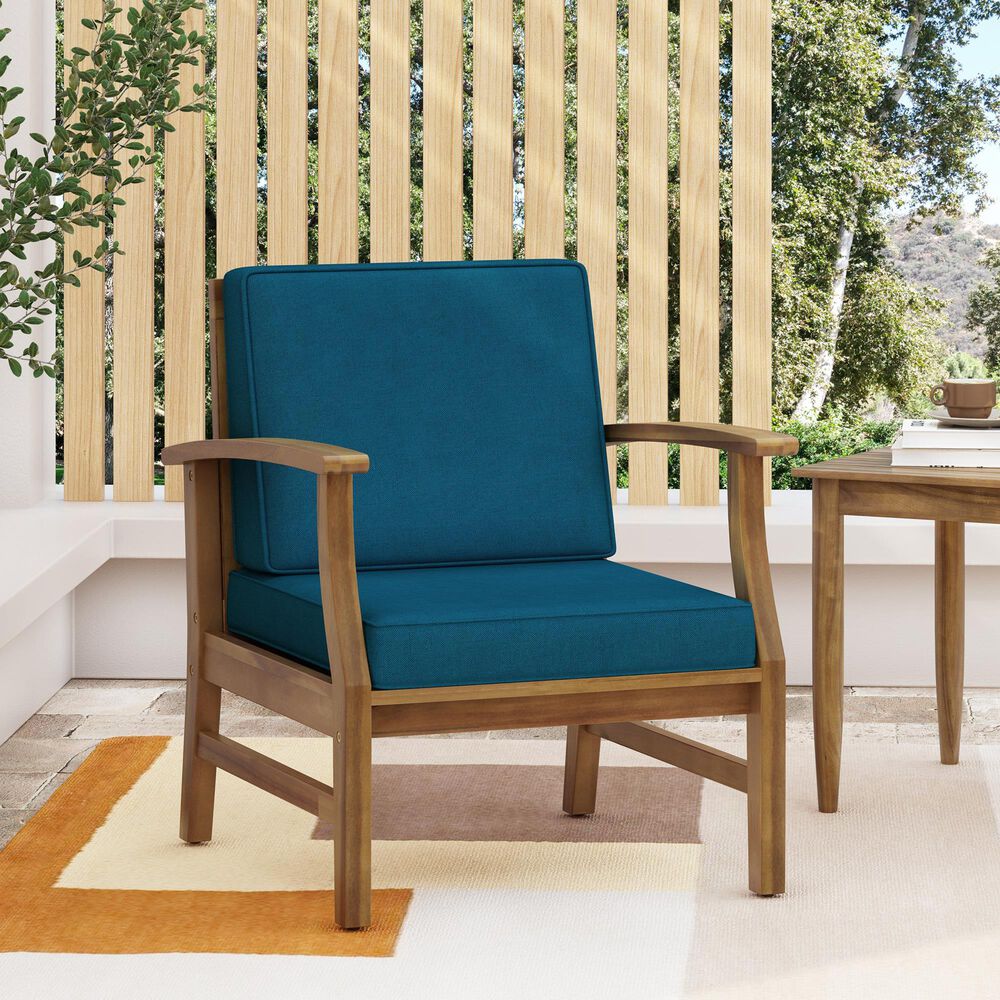 Hearth and Haven Perla Patio Club Chair with Cushions in Blue, , large