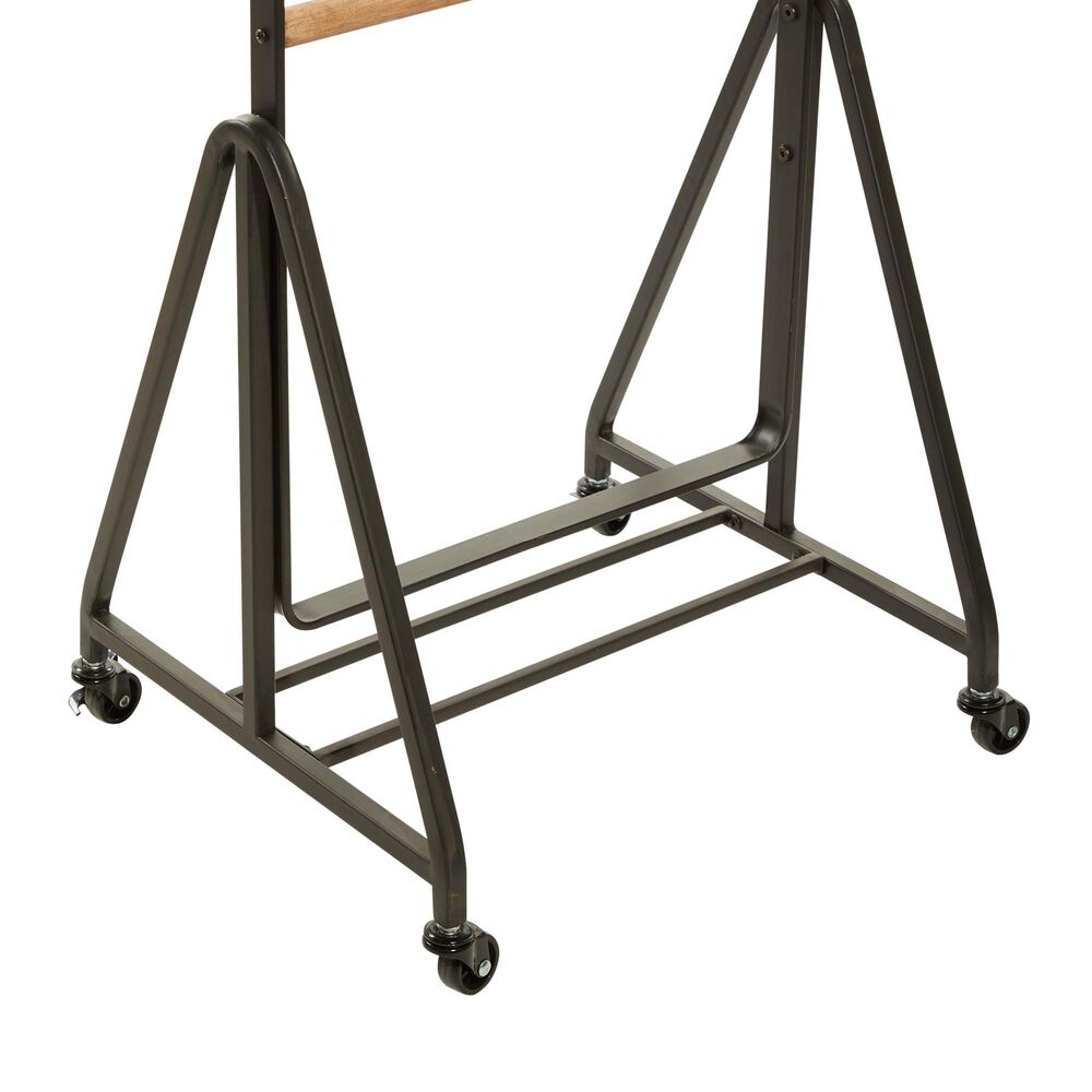 Maple and Jade 61&quot; Industrial Shelving Unit in Black and Natural Brown, , large