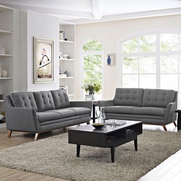 Modway Beguile Sofa and Loveseat Set in Gray, , large