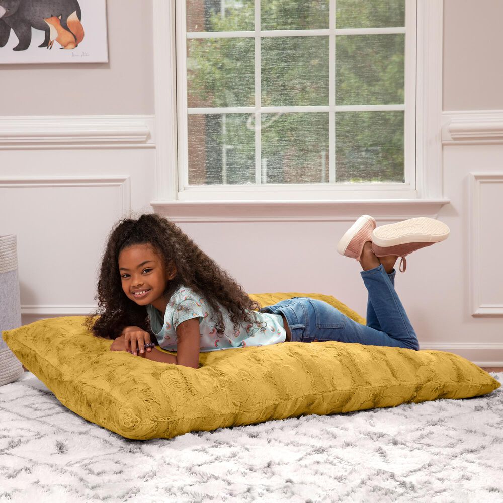 Jaxx Saxx Jr CrashPuff Floor Pillow Lounger in Gold, , large