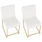 Lumisource Fuji Side Chair with White Cushion in Gold (Set of 2), , large
