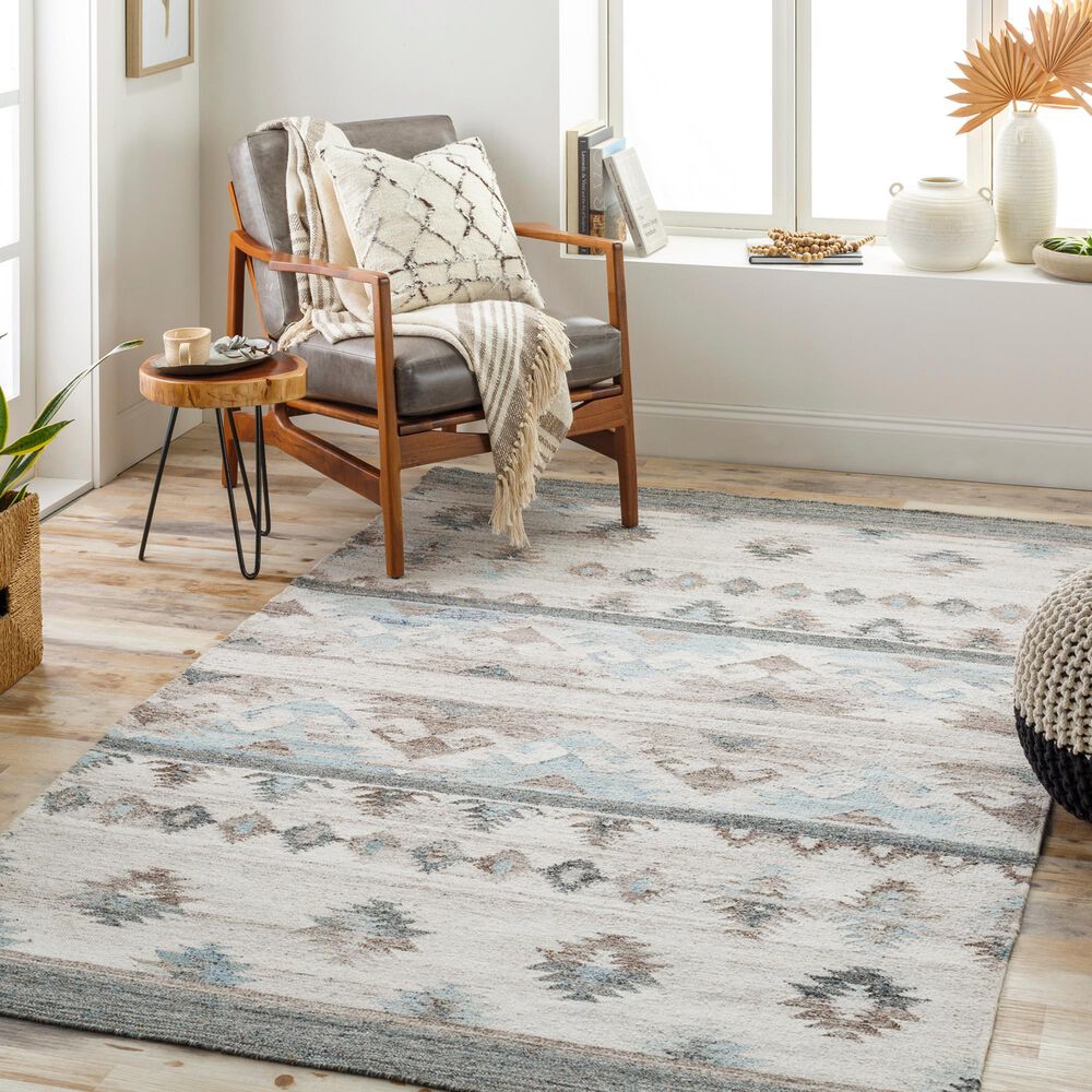 Surya Alyssa 5&#39; x 7&#39;6&quot; Ivory, White, Black, Brown and Blue Area Rug, , large