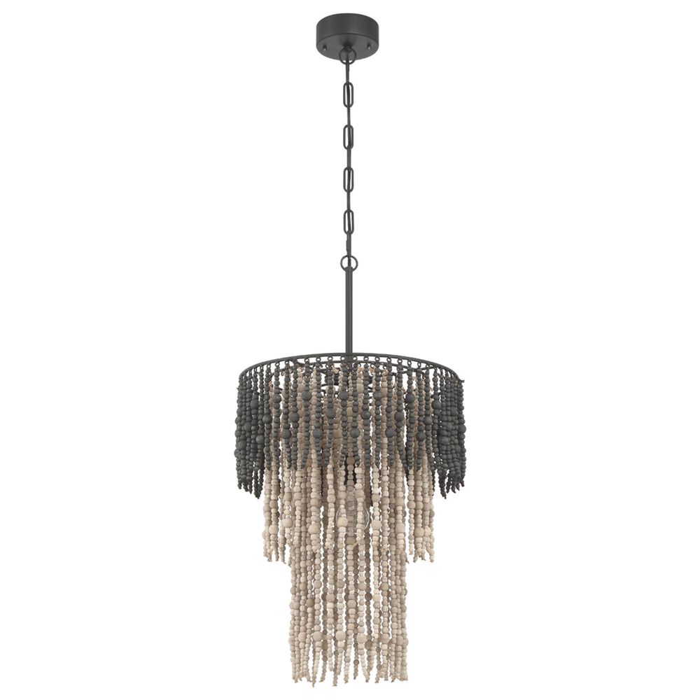 Creative Coop Marin 3-Tier Ombre Beaded Wood Chandelier in Black, , large