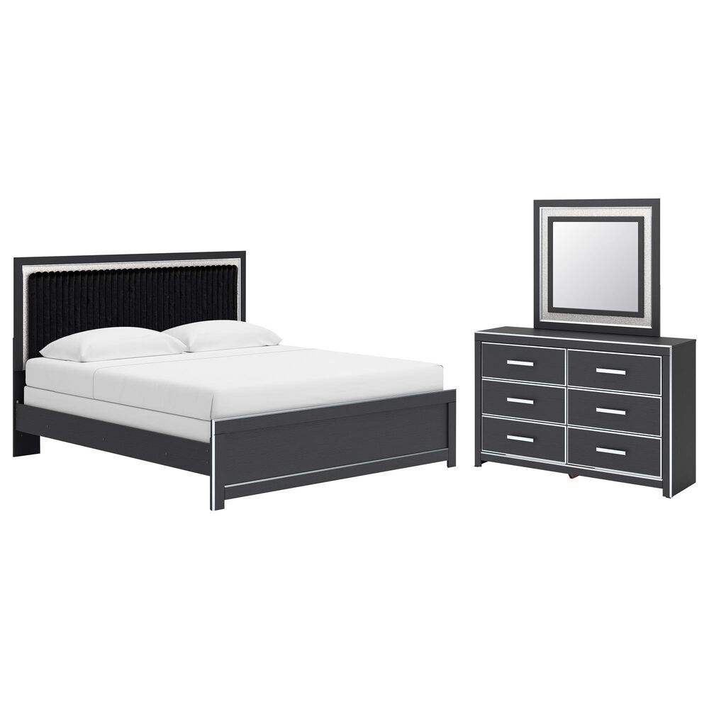 Ashley Zuraleus 3-Piece King Panel Bedroom Set in Matte Black, , large