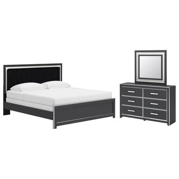 Ashley Zuraleus 3-Piece King Panel Bedroom Set in Matte Black, , large
