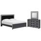 Ashley Zuraleus 3-Piece King Panel Bedroom Set in Matte Black, , large