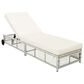 HOMLUX Patio Chaise Lounge with Creamy White Rattan in Beige, , large