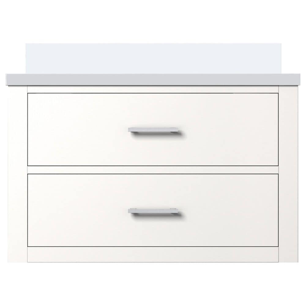 Lexora Home Castor 30&quot; Single Bathroom Vanity in White with 2 cm White Cultured Marble Top and Rectangular Sink, , large