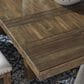 Ashley Moriville Trestle Dining Table and 6 Side Chairs in Grayish Brown, , large