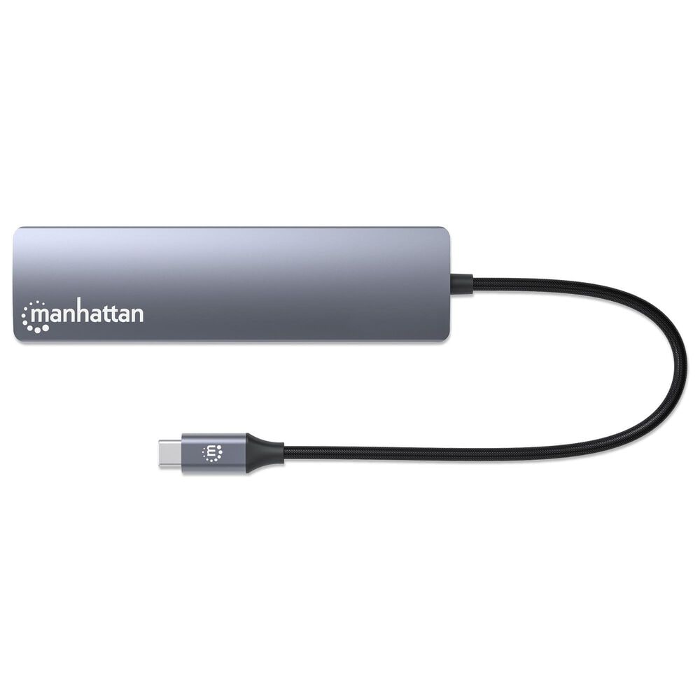Manhattan USB-C PD 6-In-1 4K Docking Station/Multiport Hub in Silver, , large