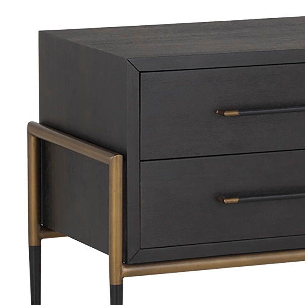 37B Weldrick 2-Drawer Nightstand in Black and Antique Brass, , large