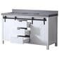 Lexora Home Marsyas 60" Double Bathroom Vanity in White with Grey Quartz Top and Rectangular Sinks, , large