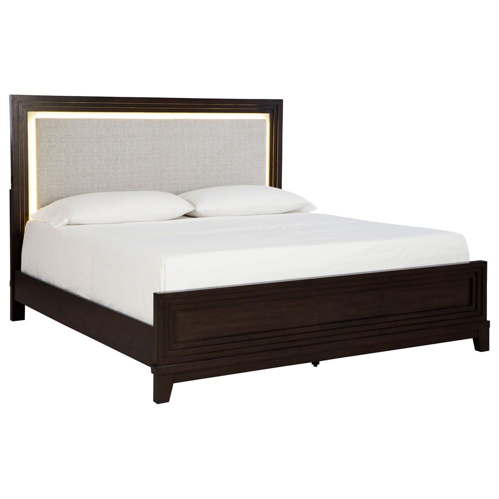 Ashley Neymorton King Panel Bed in Dark Grayish Brown, , large