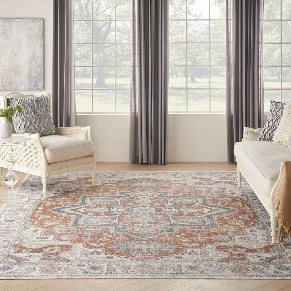 Nourison Astra Machine Washable 9&#39; x 12&#39; Gold and Multicolor Area Rug, , large