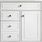 James Martin Vanities Bristol 36" Single Bathroom Vanity in Bright White with Single Hole 3 cm White Zeus Quartz Top and Rectangular Sink, , large