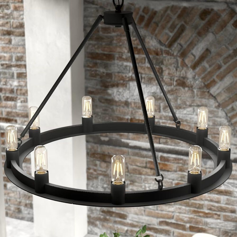 Hunter Saddlewood 9-Light Chandelier in Natural Iron, , large