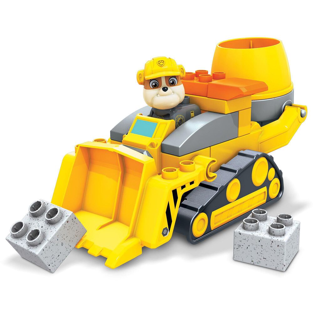 Mega Bloks Mega Bloks Paw Patrol Rubble"s City Construction Truck Set, , large